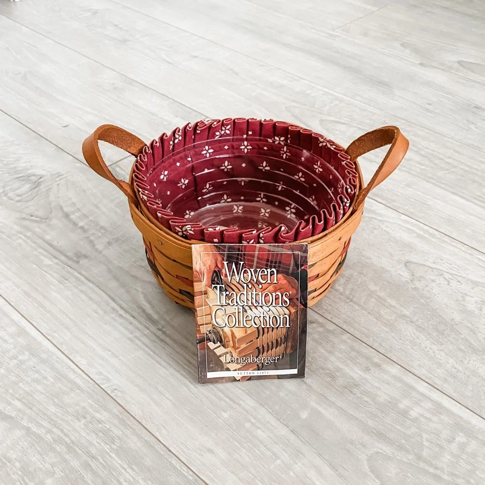 Longaberger Small Button Basket with Liner and Protector